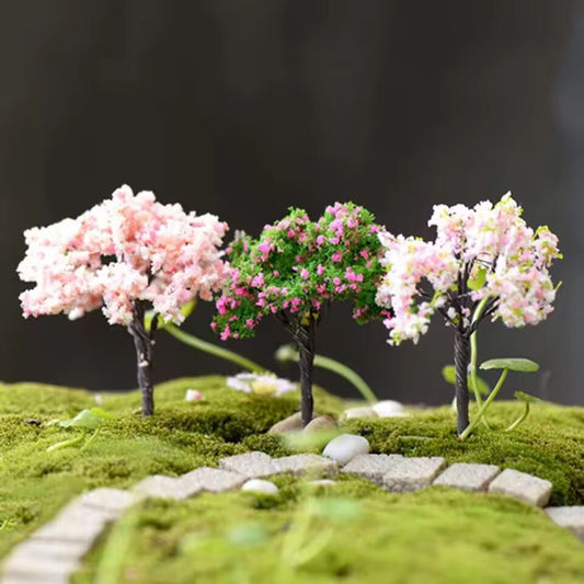Simulation Trees 1PC Garden Microlandscape Miniatures Plastic Figurines Mini Home Decoration High Quality Hot Sale Sakura